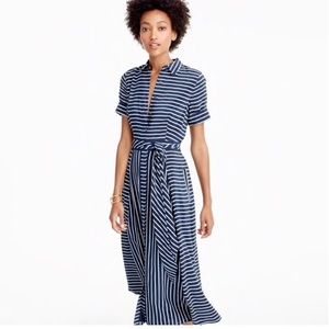 NWT J Crew Silk Stripe Midi